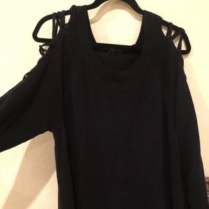 Torrid cold shoulder caged sweater